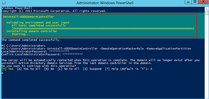 Discomissioin the old Windows domain controller