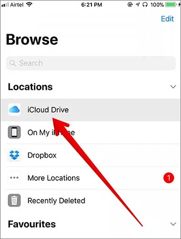 locations icloud drive