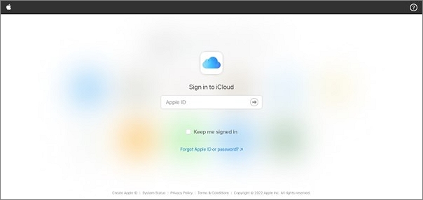 sign in to icloud