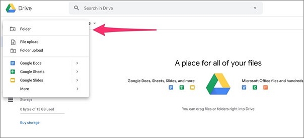 open google drive website