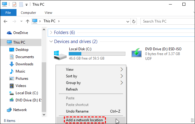 adding a network location