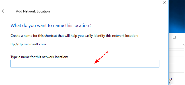 adding the name for the network location
