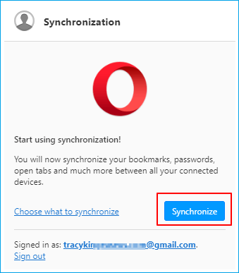 Snyc Opera bookmarks to new PC.