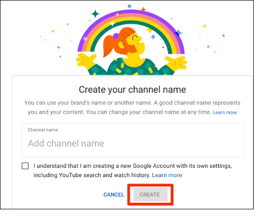 Opt to create your channel name