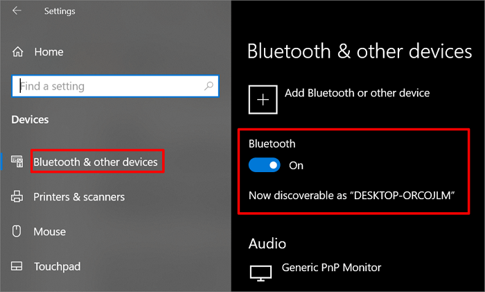 turn on bluetooth