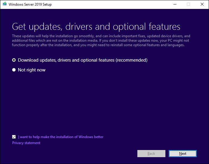 Windows update setup - 1