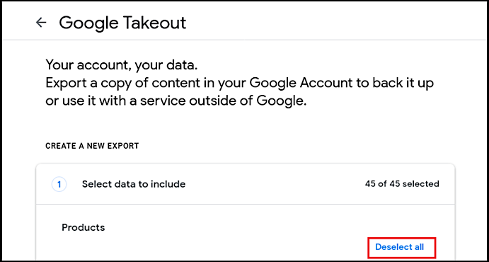 use google takeout