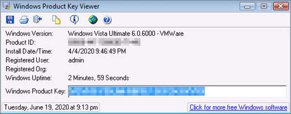 Windows product key viewer