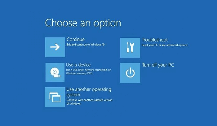 windows recovery troubleshoot