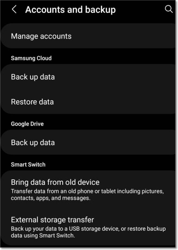 android backup and restore