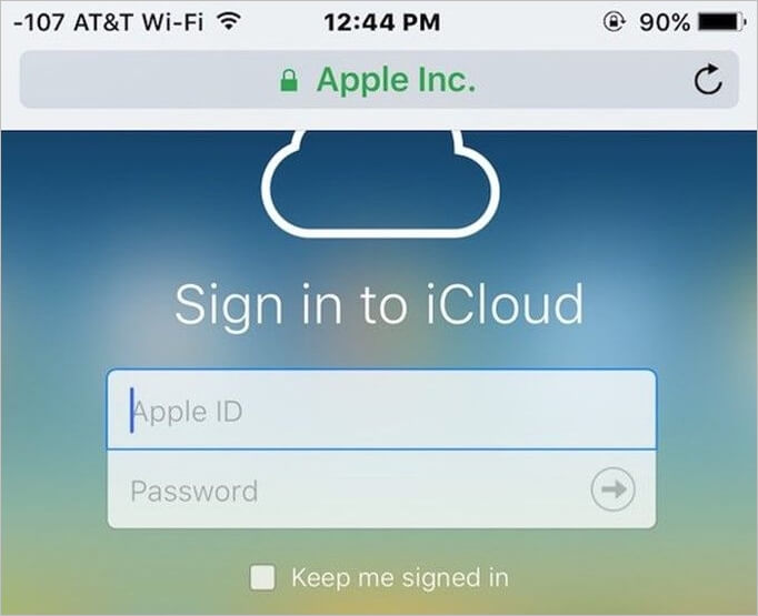 sign in to your icloud