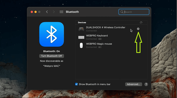 unpair the Bluetooth devices on MacBook