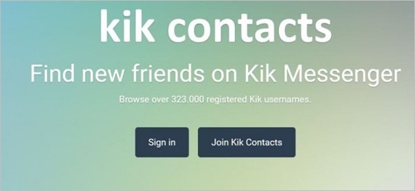 click on join kik contacts