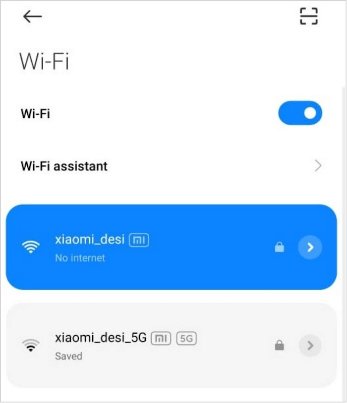 choose different wifi connection