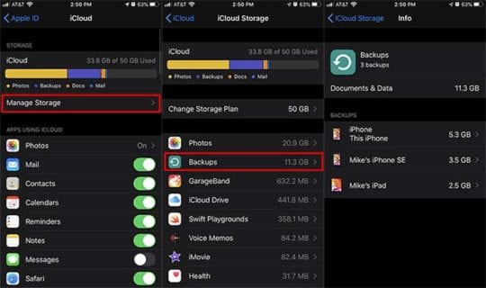 Check whether your iPhone is backed up