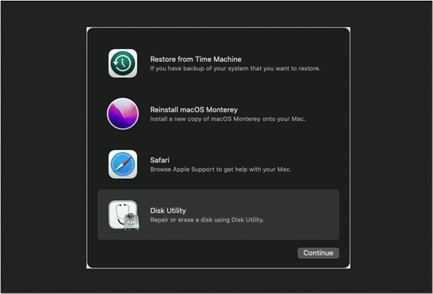 Click on Disk Utility