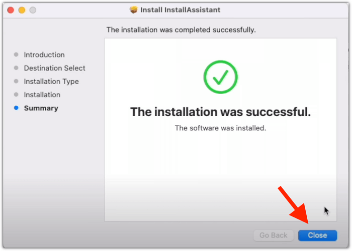 close macOS installation