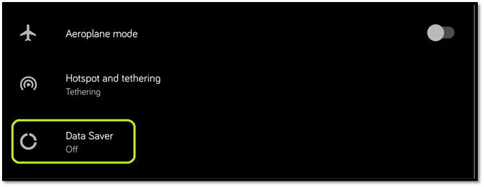 toggle data saver off
