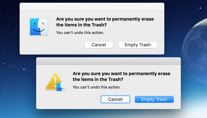 Empty Trash Confirmation