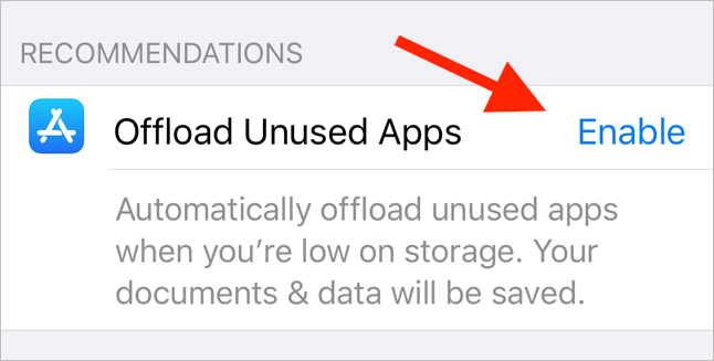 Offload Unused Apps