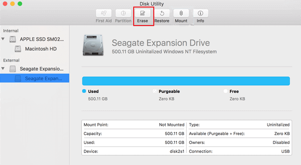 format external hard drive for mac step 1