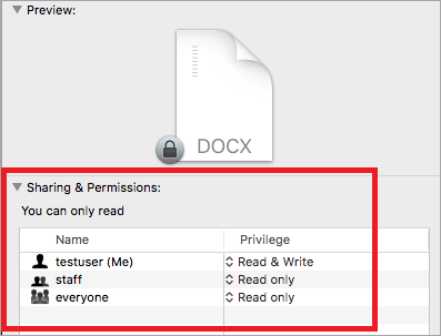 change read only to read write on mac