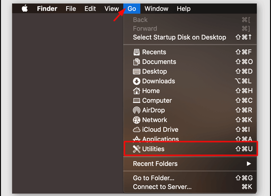 Go to Finder and open Utilities