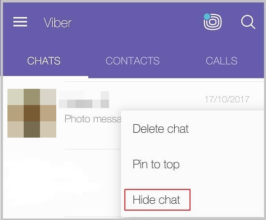 hide chat in Viber on phone