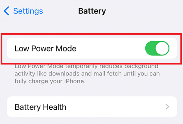 low power mode off