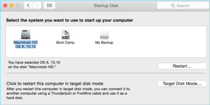 macintosh hd start up disk