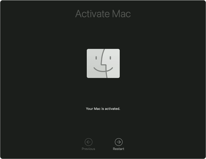 wait and click to restart your mac