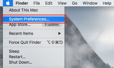 oepn system preferences on MacBook