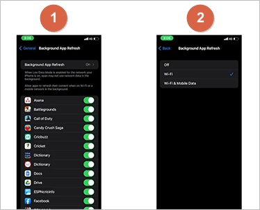 Only Refresh Background Apps Using Wi-Fi