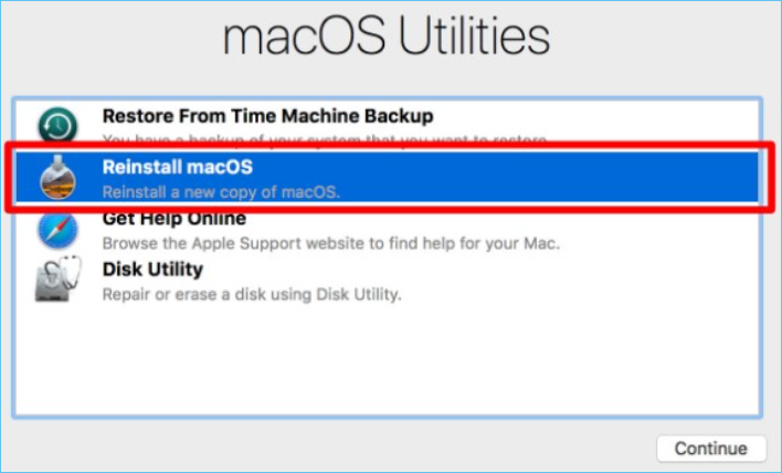 reinstall macos option