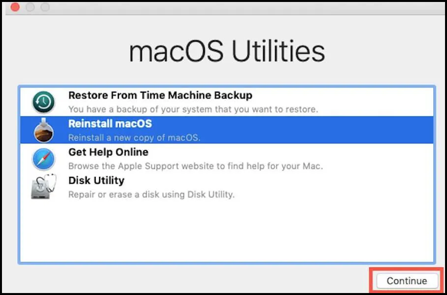 reinstall your macos system