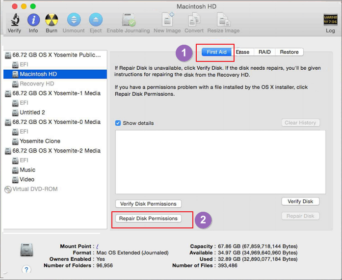 Repair disk permission of SD card