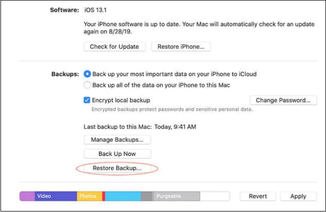 restore backup