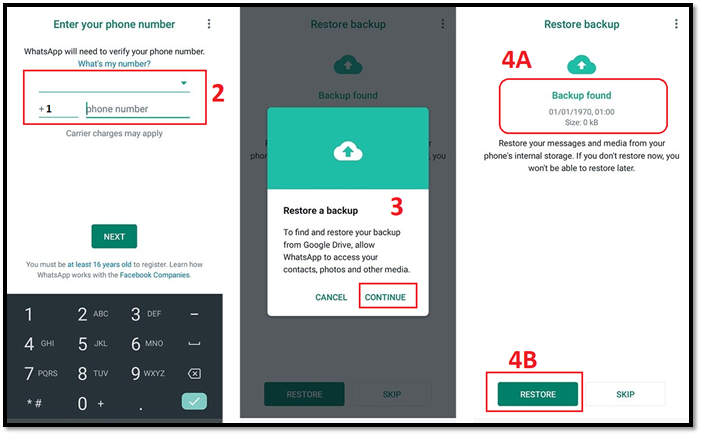 Select restore backup to retrieve line chat history