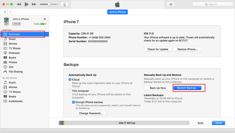 Restore lost contacts from iTunes backup.