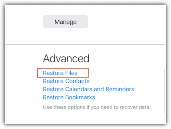 click to restore Sketch files from iCloud