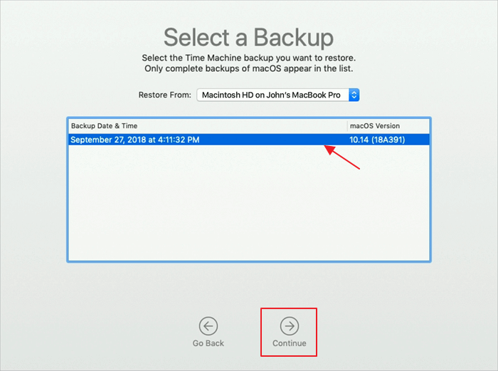 Select Mac boot disk
