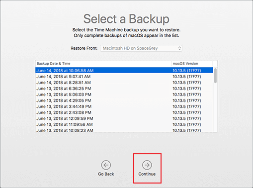 Restore lost data from APFS snapshot