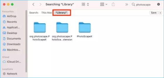 search the library folder