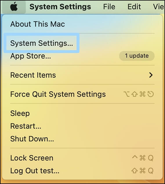 system settings macOS Ventura
