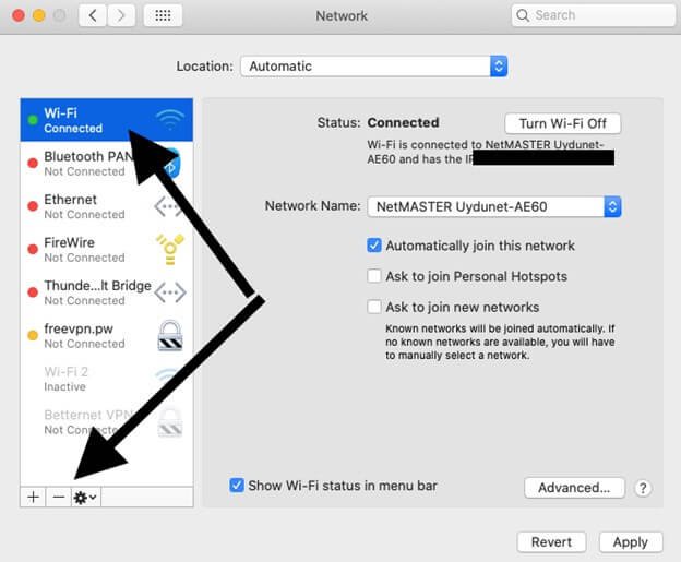 select the network adapter