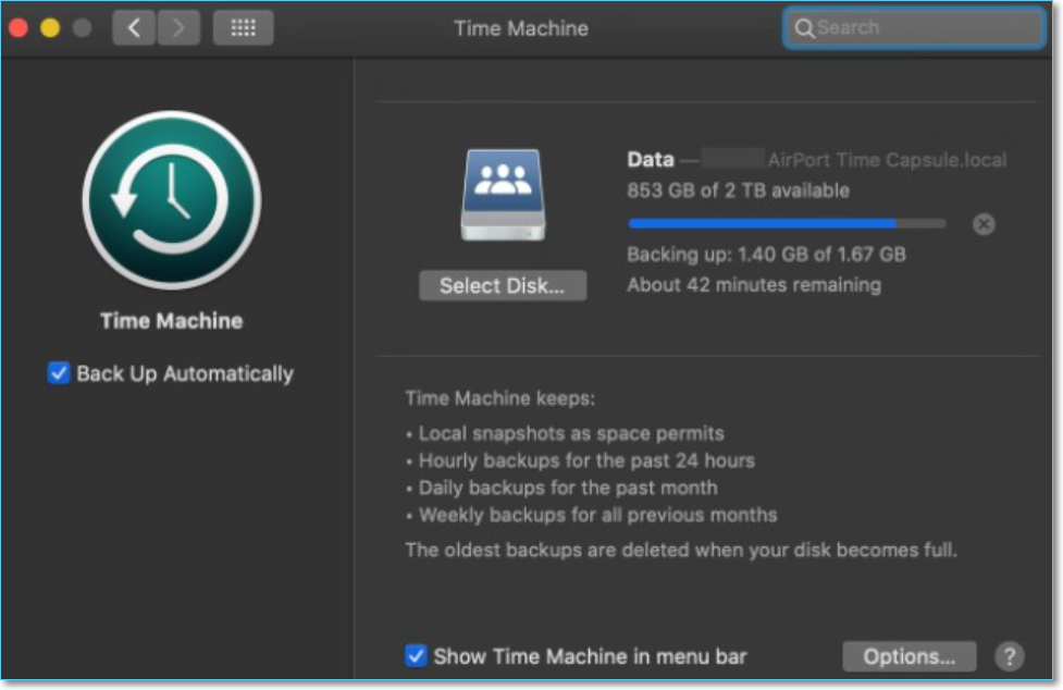 launch time machine app