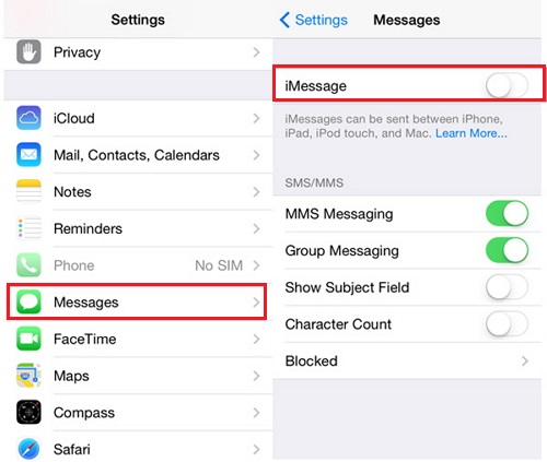 Reactive iMessages in the Settings