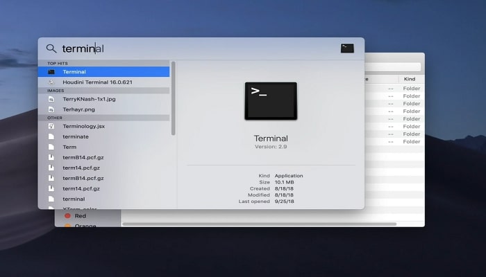 unhide files in terminal step 1