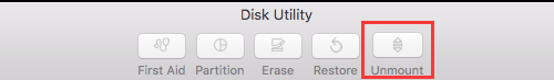 Unmount SD card in Disk Utility