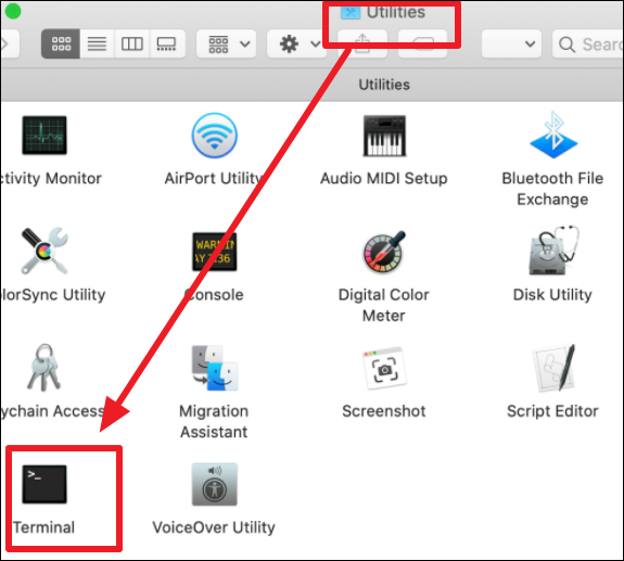 launch Terminal on Mac